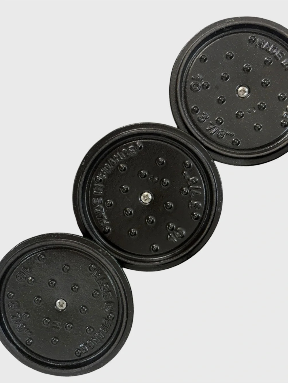 Staub set of 3 Green Enameled Cast Iron Mini Cocotte 1/4-Qt.